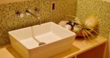 洗面台：福島県郡山市　お気に入りのタイルがアクセントの洗面リフォーム