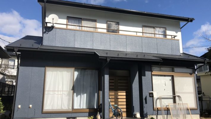 外壁・屋根：福島県郡山市　色分けでスタイリッシュ外壁塗装リフォーム