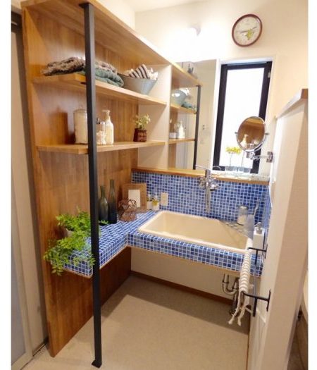 洗面台：福島県郡山市　愛着の湧く造作洗面台リフォーム