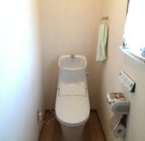 トイレ：福島県郡山市　費用を抑えて床もキレイに！トイレリフォーム