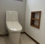 トイレ：宮城県亘理郡　トイレリフォーム　クロスも一新で明るいトイレ