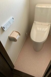 トイレ：宮城県名取市　リクシル　手洗い無しの節水トイレリフォーム