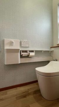 トイレ：宮城県仙台市宮城野区　タンクレス＆手洗器つきトイレリフォーム