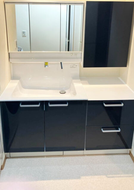 洗面台:宮城県仙台市泉区 床の違和感を解消。安心・快適な洗面所リフォーム