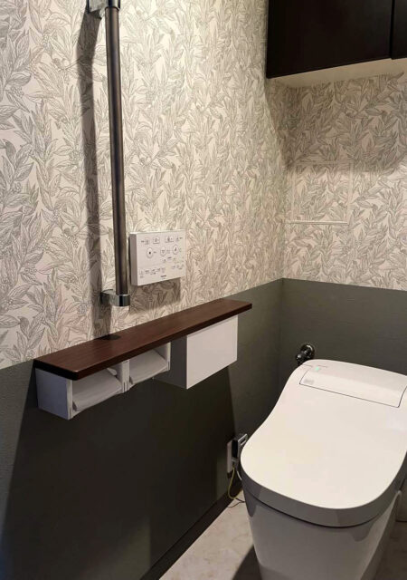 トイレ：宮城県仙台市太白区　柄クロスが映える、ホテルライクなトイレリフォーム